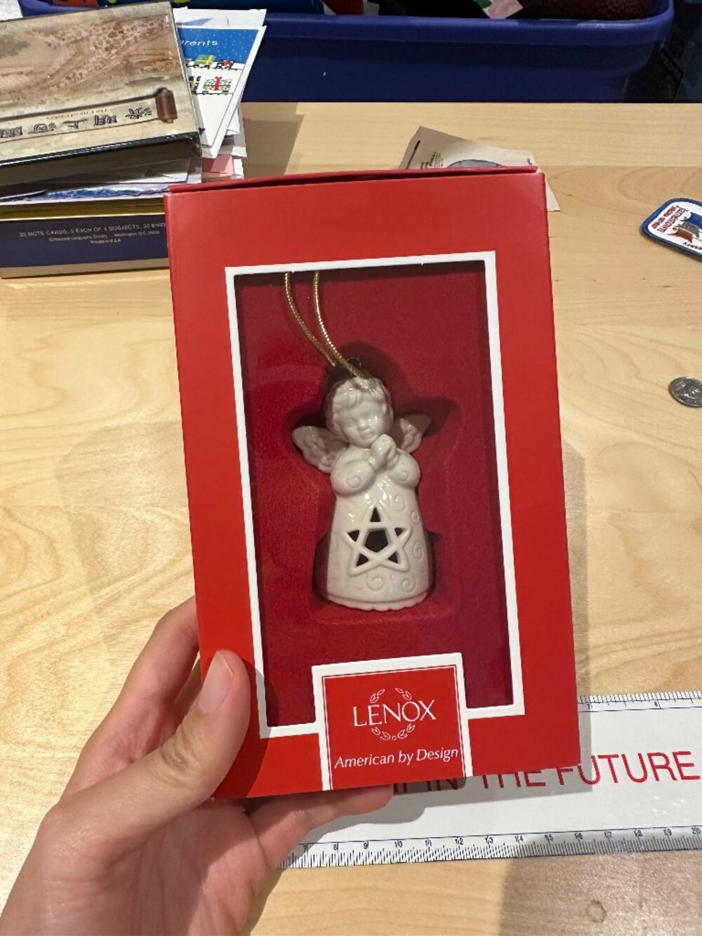NEW Lenox Angel Wishes Star Bell Christmas Tree Ornament Praying Porcelain